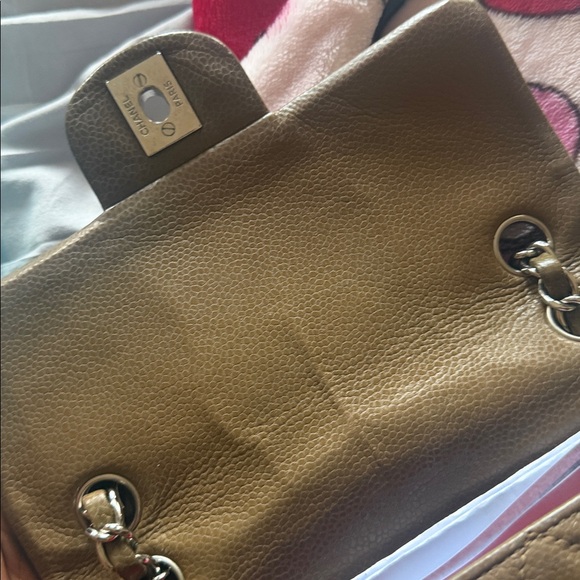 CHANEL TAUPE CAVIAR QUILTED MINI RECTANGULAR FLAP BAG - Picture 6 of 8